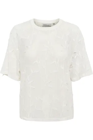 Karen by Simonsen Tops, Dames, Wit, 2Xl, Polyester, Witte Oversized Tee Blouse
