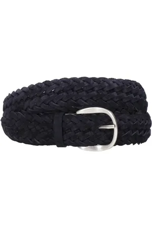 Orciani Accessoires, Heren, Blauw, 105 CM, Suède, Blauwe Gevlochten Suède Riem