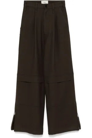 Ami Broeken, Dames, Bruin, S, Wol, Bruine Cargo Broek met Ritsen