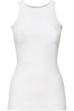Sportmax Tops, Dames, Wit, S, Witte Top met Poplin Borstzak