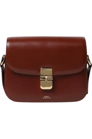 A.P.C. Tassen, Dames, Bruin, ONE Size, Leer, Bruin Leren Crossbody Tas