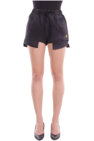 BARROW Korte broeken, Dames, Zwart, S, Katoen, Zwarte Logo Shorts met Zakken