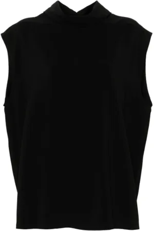 Rick Owens Tops, Dames, Zwart, S, Katoen, Zwarte zwarte T-top