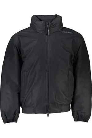 Calvin Klein Jassen, Heren, Zwart, S, Polyester, Elegante Waterdichte Jas