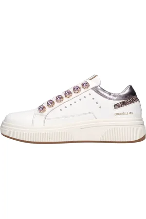 Emanuélle vee Schoenen, Dames, Wit, 36 EU, Leer, Sneakers Wit