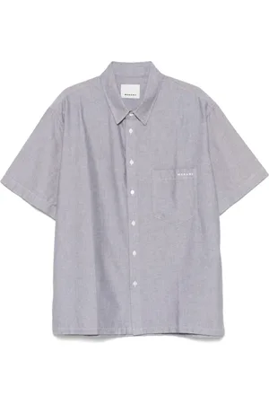 Isabel Marant Overhemden, Heren, Grijs, M, Grijze Shirt met Logo Borduurwerk