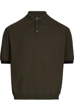 Armani Exchange Tops, Heren, Groen, XL, Katoen, Groen Stretch Katoenen Poloshirt