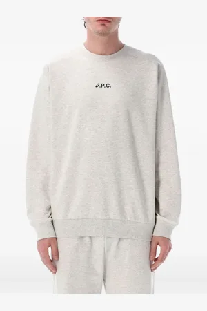 A.P.C. Sweatshirts & Hoodies, Heren, Grijs, L, Katoen, Grijze Crewneck Sweatshirt met Asics Logo