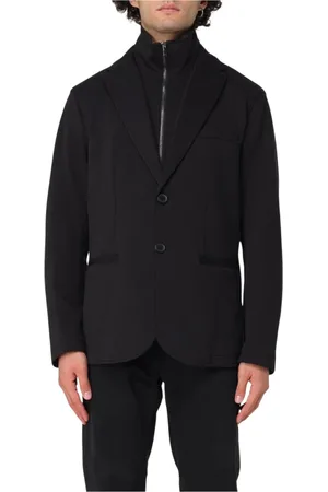 Armani Exchange Jassen, Heren, Zwart, XL, Katoen, Stijlvolle Blauwe Blazer