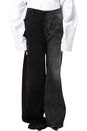 Balenciaga Jeans, Dames, Zwart, S, Two Tone Stijlvolle Zwarte Jeans Vrouw