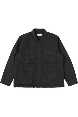 Universal Works Jassen, Heren, Zwart, XL, Katoen, Zwarte Parachute Field Jacket