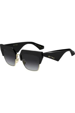 Etro Accessoires, Dames, Zwart, 56 MM, Club Zonnebril Zwart/Grijs Getint
