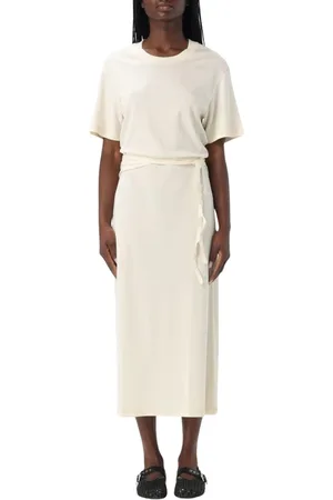 LEMAIRE Kleedjes, Dames, , M, Katoen, Midi Jurk met Riem