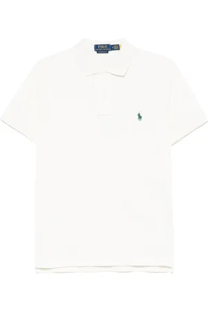Ralph Lauren Tops, Heren, Wit, 2Xl, Katoen, Aangepaste Slim Fit Katoen Mesh Polo
