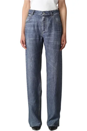 Bottega Veneta Jeans, Dames, Blauw, M, Katoen, Klassieke Pasvorm Blauwe Jeans