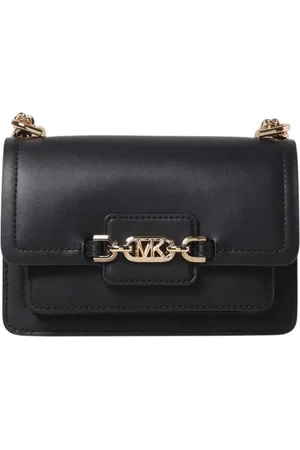 Michael Kors Tassen, Dames, Zwart, ONE Size, Stijlvolle Leren Schoudertas met Kettingdetail