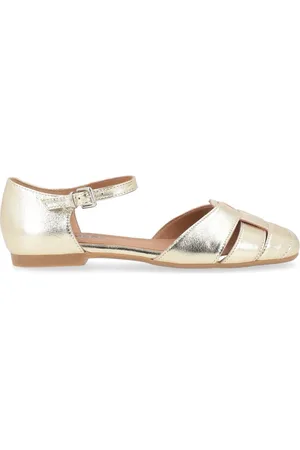 carmens Schoenen, Dames, Geel, 39 EU, Platina leren ballerina