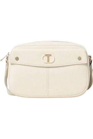Twin-Set Tassen, Dames, Wit, ONE Size, Leer, Crossbody Tas Vrouw Zwart Leer