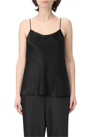 Vince Tops, Dames, Zwart, M, Champagne Zijden Cami Top
