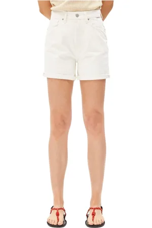 Armedangels Korte broeken, Dames, Wit, W31, Denim, Denim Shorts Sheaari 5-Pocket Stijl