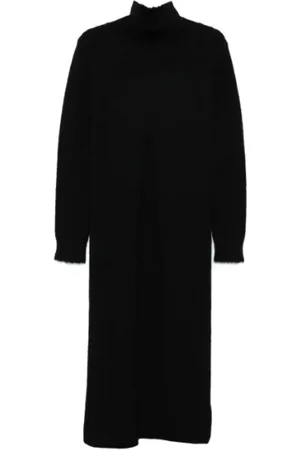 Jil Sander Kleedjes, Dames, Zwart, L, Gebreide Jurk