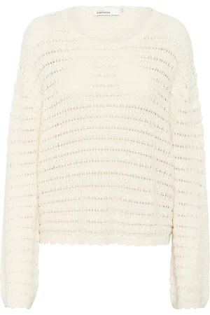 Karen by Simonsen Truien, Dames, Wit, M, Oversized Pullover Sweater Egret