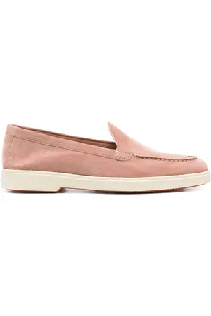 santoni Schoenen, Dames, Roze, 39 EU, Leer, Italiaanse Suede Loafers
