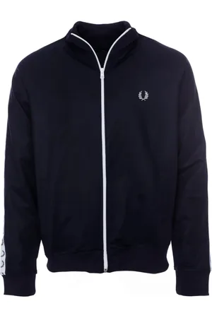 Fred Perry Sweatshirts & Hoodies, Heren, Blauw, L, Katoen, Sportband Jas J4620