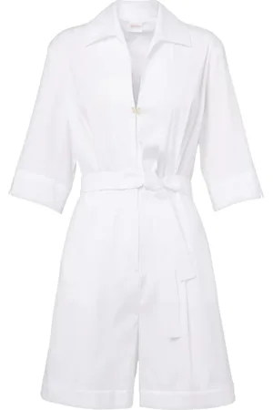 Max Mara Jumpsuits & Playsuits, Dames, Wit, S, Witte strandbroek Canard