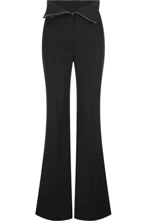 Alexander McQueen Broeken, Dames, Zwart, XS, Zwarte op maat gemaakte broek met omgeslagen tailleband