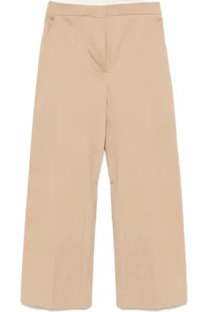 SEMICOUTURE Broeken, Dames, , L, Katoen, Broek Verhoog Garderobe Chic Toevoeging