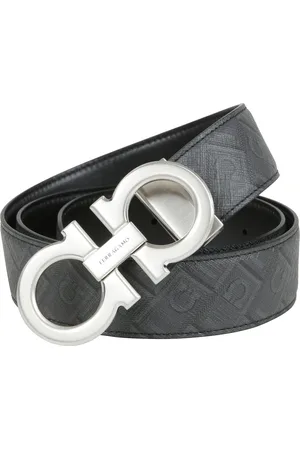 Salvatore Ferragamo Accessoires, Heren, Zwart, 100 CM, Omkeerbare Verstelbare Riem Haken