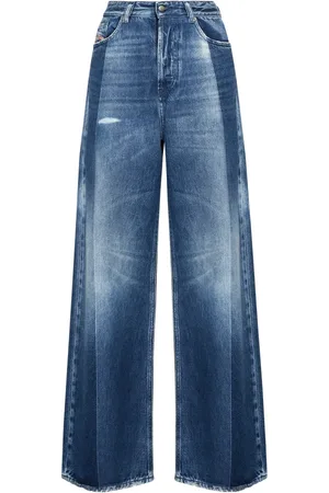 Diesel Jeans, Dames, Blauw, W28, Denim, Relaxed fit two-tone denim jeans