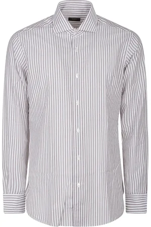 BARBA Overhemden, Heren, Grijs, 2Xs, Stijlvolle lange mouwen shirt