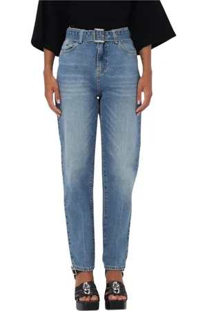 Liu Jo Jeans, Dames, Blauw, W30, Katoen, High Waist Relaxte Jeans