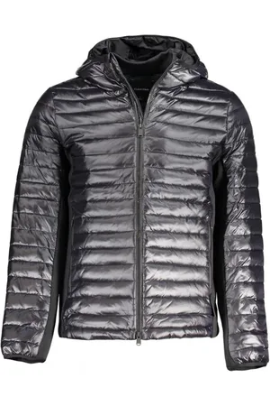 Calvin Klein Jassen, Heren, Zwart, 2Xl, Nylon, Zwarte nylon jas met capuchon en zakken