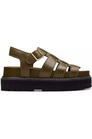 Clarks Schoenen, Dames, Groen, 37 1/2 EU, Leer, Groene Orianna Twist Damessandaal