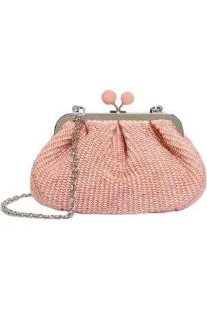 Max Mara Tassen, Dames, Roze, ONE Size, Kleine Pasticcino-tas in Rafia-stijl