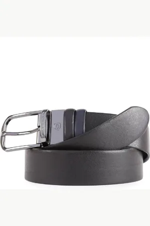 Piquadro Accessoires, Heren, Zwart, ONE Size, Leer, Omkeerbare leren riem met gesp
