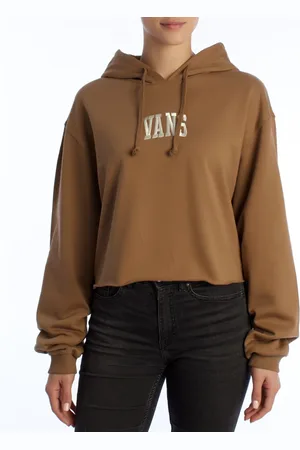 Vans Sweatshirts & Hoodies, Dames, Bruin, XL, Katoen, Cropped Varsity Hoodie Urban Stijl