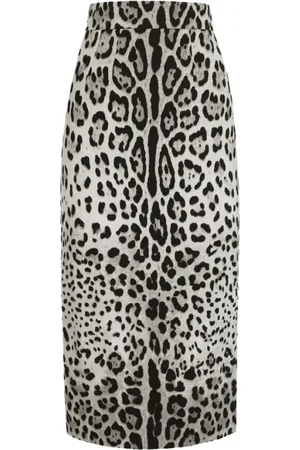 Dolce & Gabbana Rokken, Dames, Veelkleurig, 2Xs, Leopard Print High-Waisted Pencil Skirt
