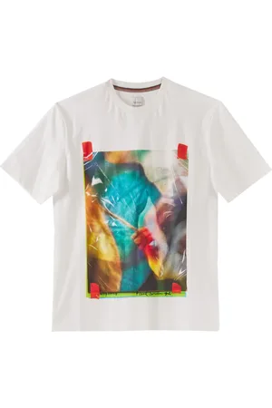 Paul Smith Tops, Heren, Wit, XL, Katoen, Negatieve Foto Grafische Korte Mouw Katoenen T-shirt