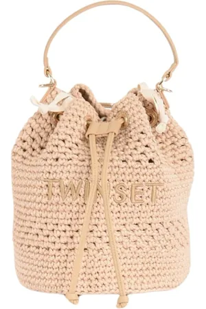 Twin-Set Tassen, Dames, , ONE Size, Katoen, Handgemaakte Gehaakte Katoenen Emmertas