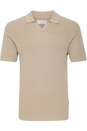 Casual Friday Tops, Heren, , S, Maverick Gebreide Polo in Taupe
