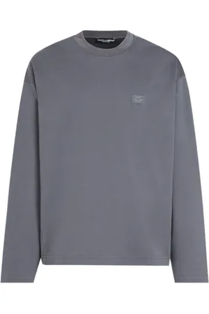 Dolce & Gabbana Sweatshirts & Hoodies, Heren, Grijs, L, Katoen, Grijze Katoenen Jersey Sweatshirt met Capuchon