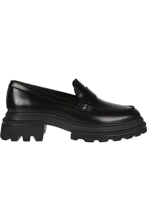 Hogan Schoenen, Dames, Zwart, 36 EU, Leer, Stijlvolle Loafers