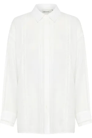 Karen by Simonsen Blouses & Shirts, Dames, Wit, L, Oversized Shirt Blouse Bright