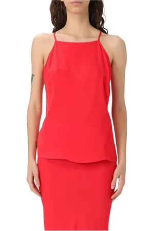 Twin-Set Tops, Dames, Rood, M, Elegante Zwarte Gebreide Top