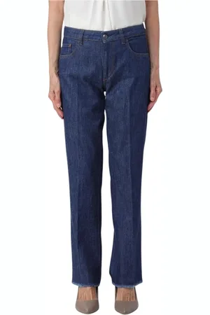 FAY Jeans, Dames, Blauw, W29, Katoen, Klassieke Raw Hem Jeans