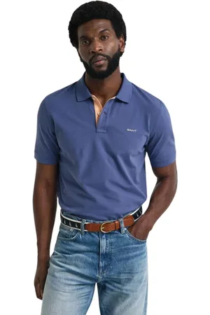 GANT Tops, Heren, Blauw, 3Xl, Katoen, Navy Piqué Polo met Contrastdetails